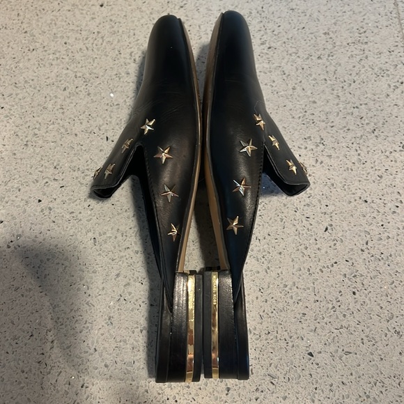 Michael Kors Natasha Black Leather Star Studded Slides Size-8 - Picture 3 of 8